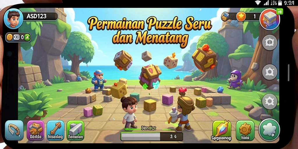 Tampilan gameplay ASD123 menampilkan tingkat kesulitan yang menantang.