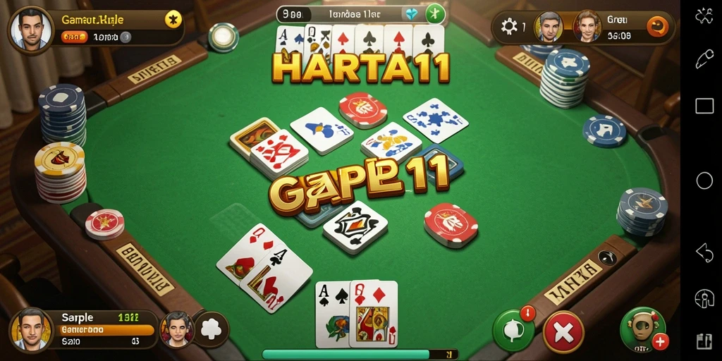 Tampilan gameplay HARTA11 yang menarik dengan suasana Gaple yang kental.