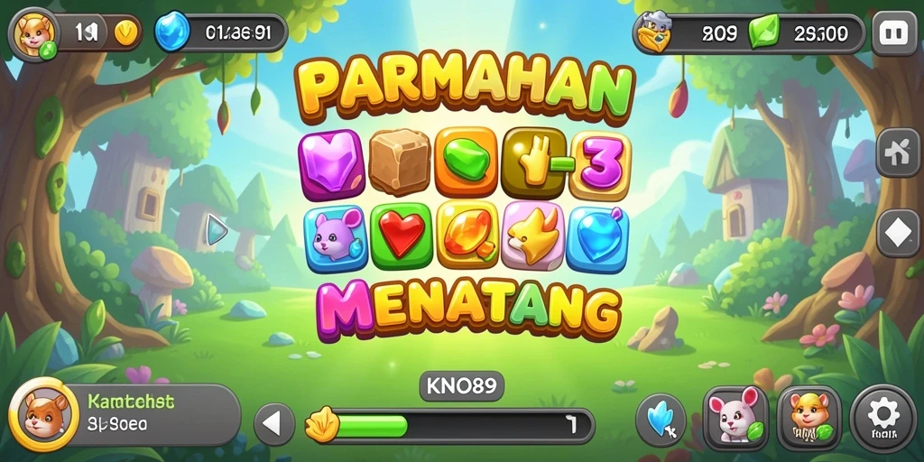 Tampilan gameplay KNO89 yang menarik dalam mode Match-3.