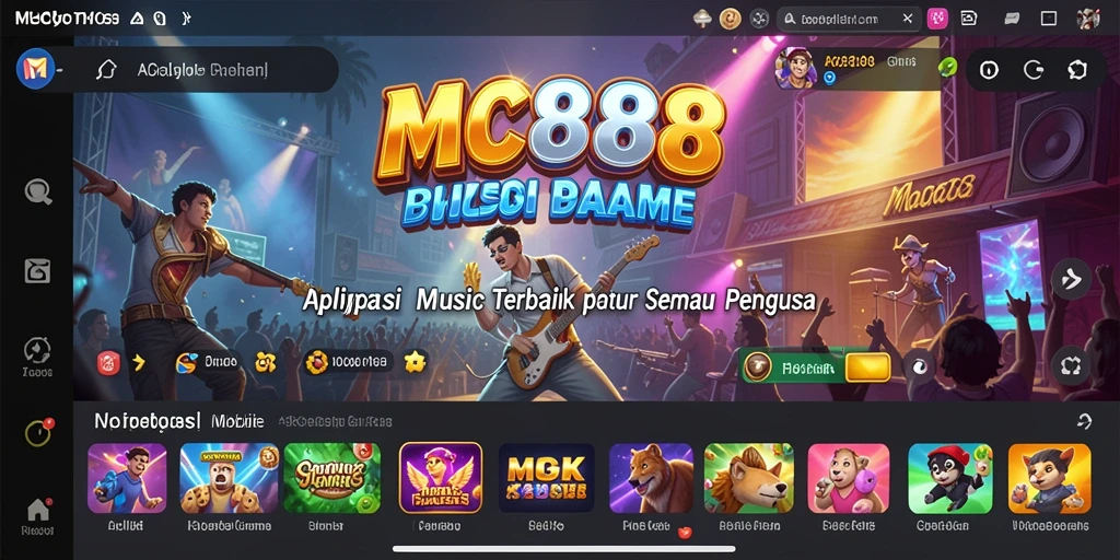 Screenshot gameplay MC888 menunjukkan pengalaman bermain musik yang seru.