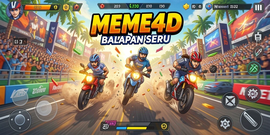 Tampilan gameplay seru dengan mobil balap yang menantang.