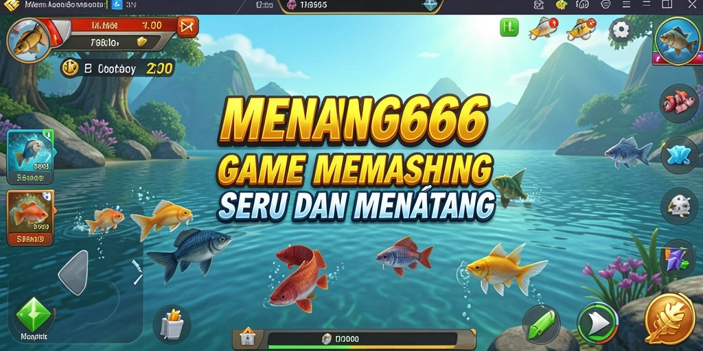 Screenshot utama MENANG666 menampilkan momen menangkap ikan besar di lautan.