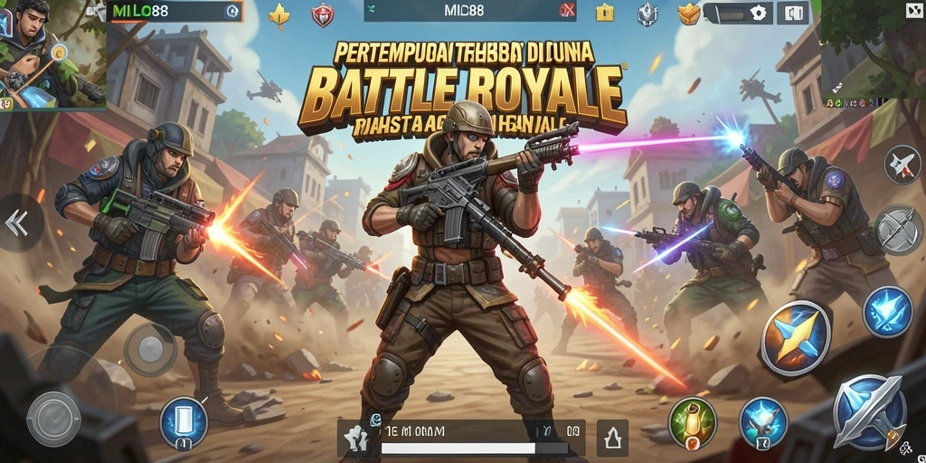 Screenshot gameplay seru dari MILO88 dalam aksi Battle Royale.
