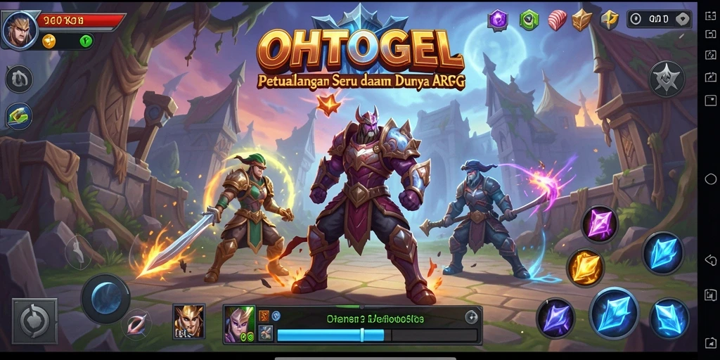 Tampilan aksi seru dalam gameplay OHTOGEL dengan pertarungan ARPG.