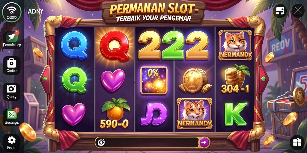 Tampilan gameplay menarik dari QQ222 yang memikat dengan tema slot.