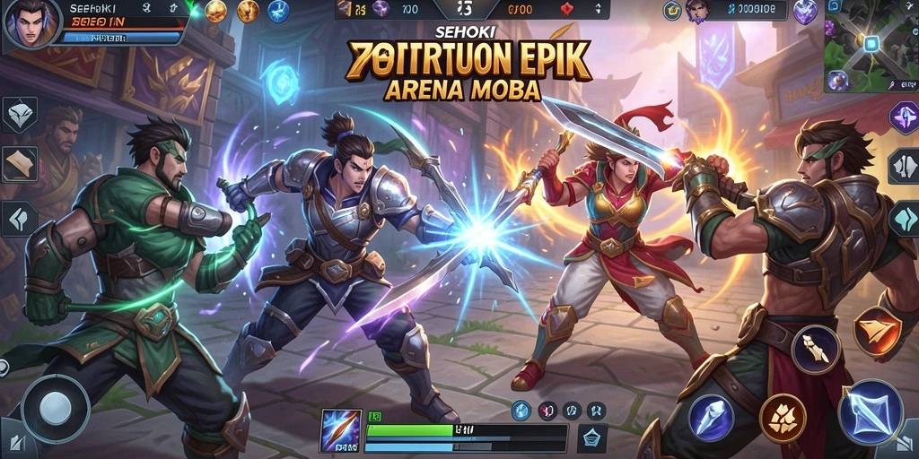 Tangkapan layar SEHOKI menampilkan aksi seru dalam pertarungan MOBA.