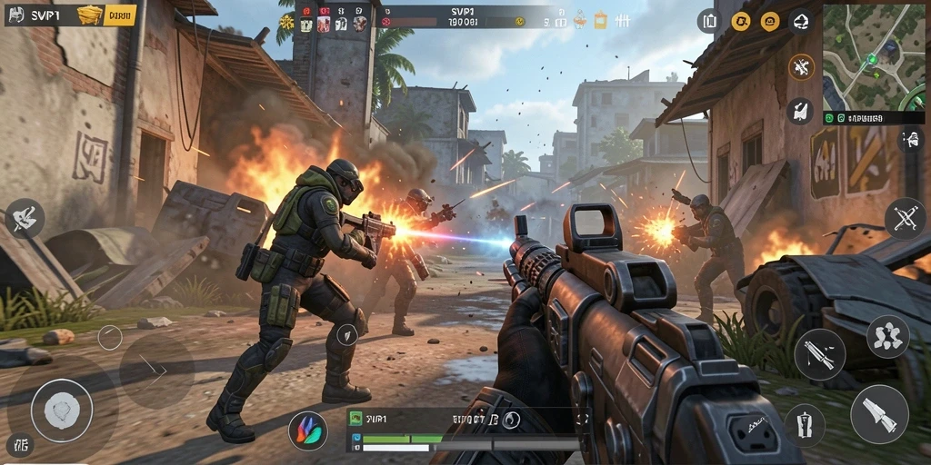 Tampilan gameplay seru dan mendebarkan dari SVIP1 saat pertempuran.
