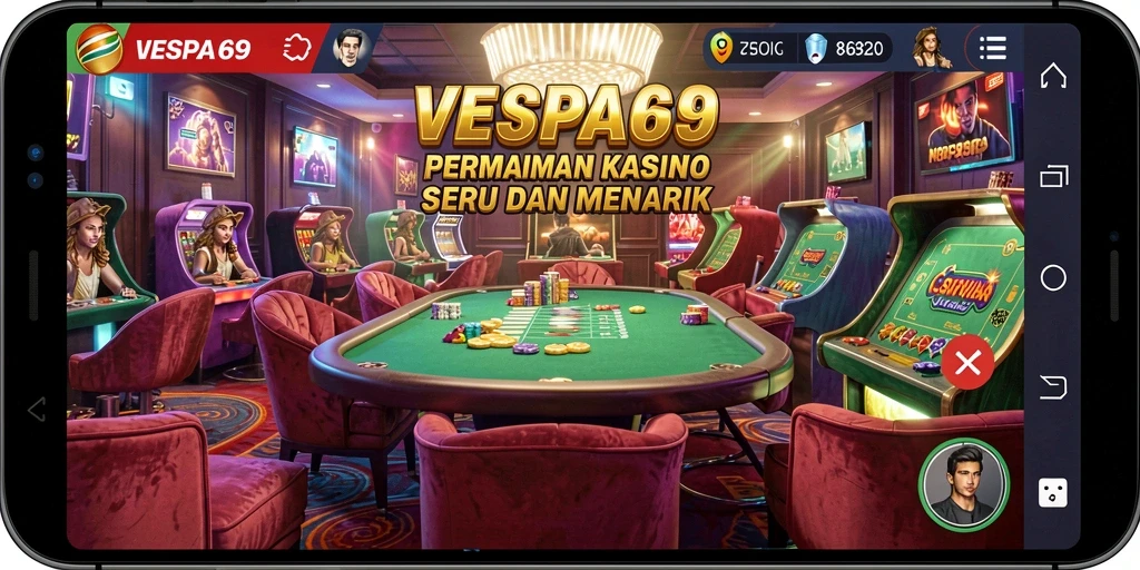 Tampilan menarik gameplay VESPA69 dengan berbagai pilihan permainan Kasino.