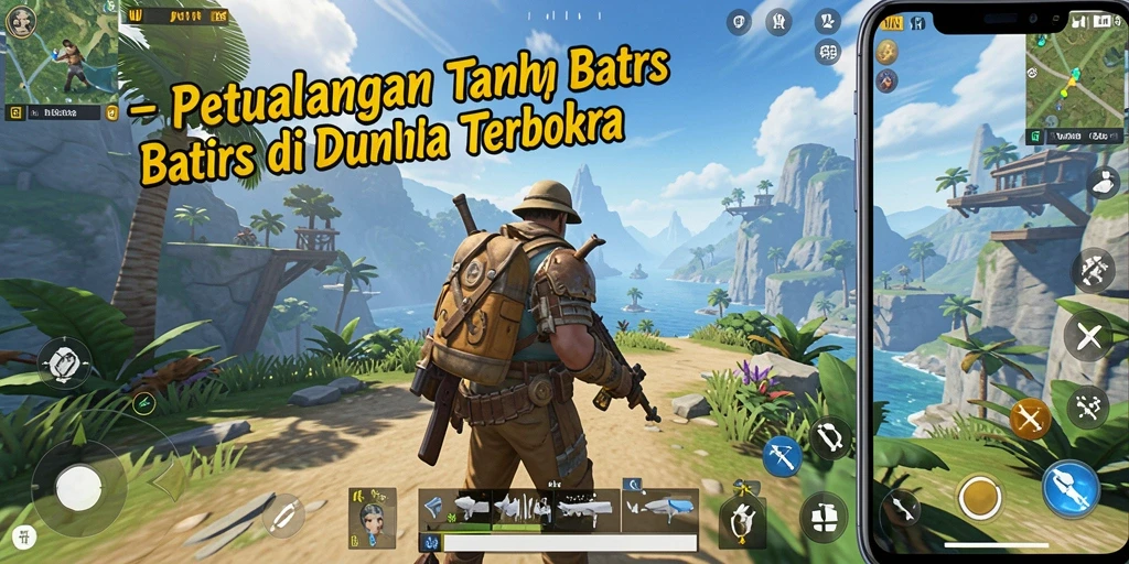 Screenshot gameplay WIN199 menunjukkan eksplorasi dunia terbuka yang luas.
